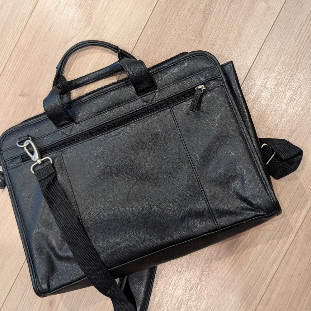 Wilsons Leather Black Briefcase with Professional Design